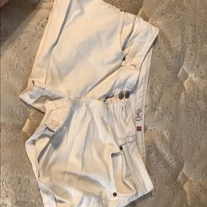 white jean shorts